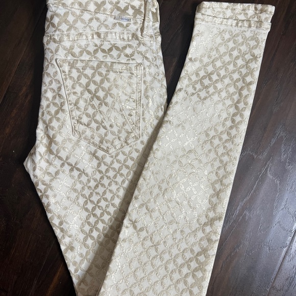 👖NWOT! Mother Gold Foil Medallion Skinny Jean - Picture 3 of 10